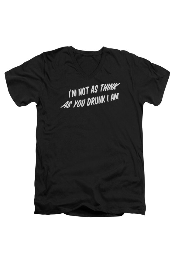 - Think As You Drunk - Slim Fit V Neck Shirt - X-Large