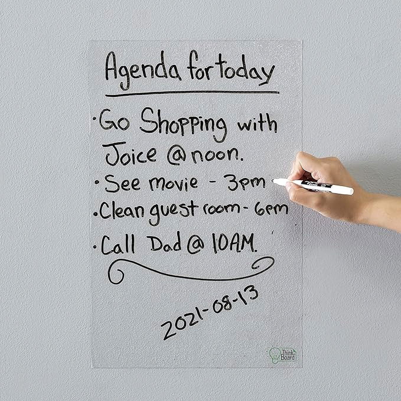 Think Board SelfAdhesive Whiteboard Wall Sticker, Peel and Stick Dry