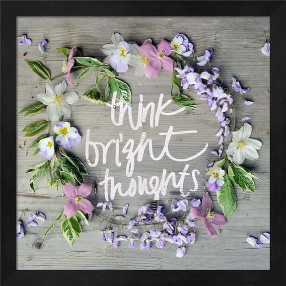 Think Bright Thoughts by Sarah Gardner, Framed Wall Art, 13.25W x 13.25H