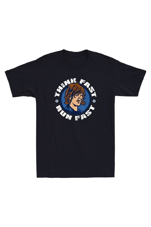 Think Fast Run Fast Funny Chad Meme Graphic Vintage Men's Short Sleeve T-Shirt