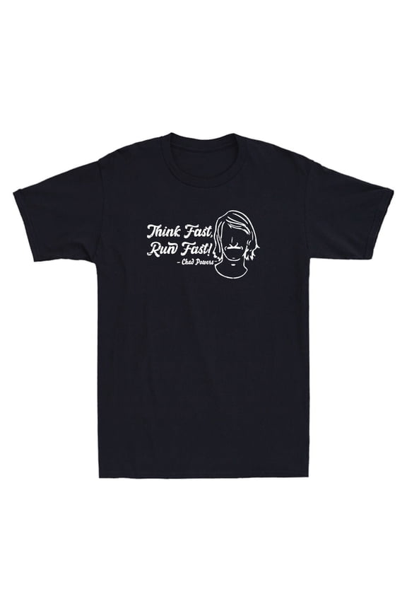 Think Fast Run Fast Funny Chad Portrait Meme Vintage Men's Short Sleeve T-Shirt