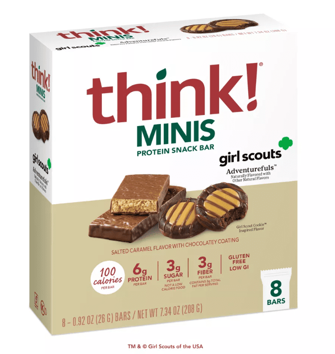 think! Minis Protein Snack Bar Gluten Free Salted Caramel 7oz/8ct- 2 pack
