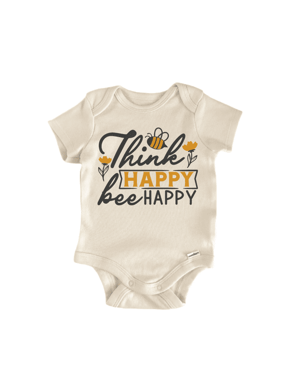 Think Happy Bee Happy Newborn Baby Bodysuit