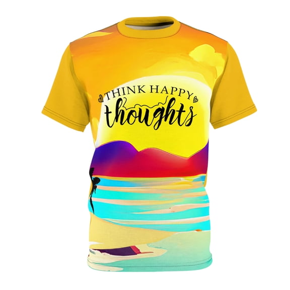 Think Happy Thoughts Summerish Colorful  Al Gender AOP Cut & Sew Tee