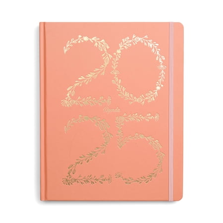 Think Ink 15 Month Weekly Planner, Terra Cotta Numeric Floral, 8" x 10", Oct 2024 - Dec 2025