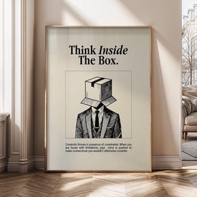 Think Inside the Box Motivational Quote Creative Mindset Poster
