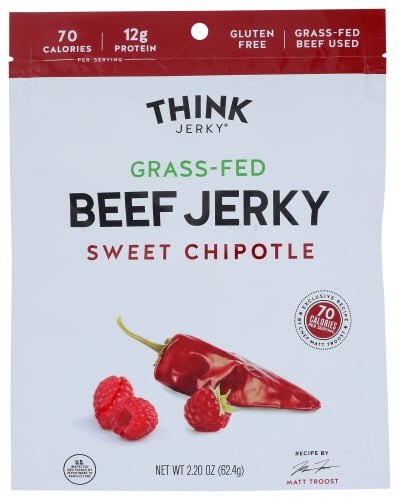 Think Jerky Beef Sweet Chipotle 2.2 oz (Pack of 8)