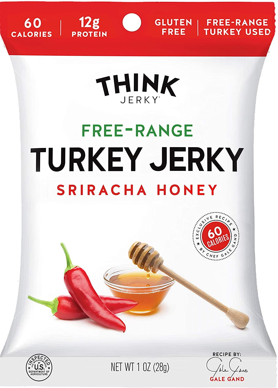 Sriracha Honey Turkey Jerky, 1 oz Pouch, 12/Pack, Ships in 1-3 Business Days Sriracha Honey Turkey Jerky, 1 oz Pouch, 12/Pack, Ships in 1-3 Business Days