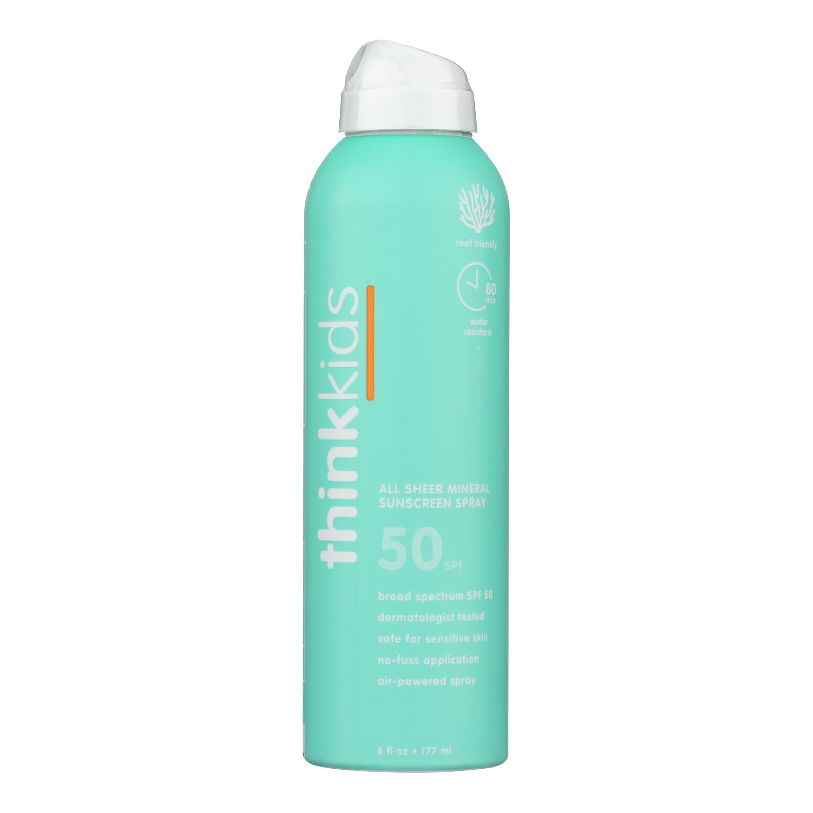 Think Sport All Sheer Mineral Sunscreen Spray for Kids Spf 50,  6 Oz