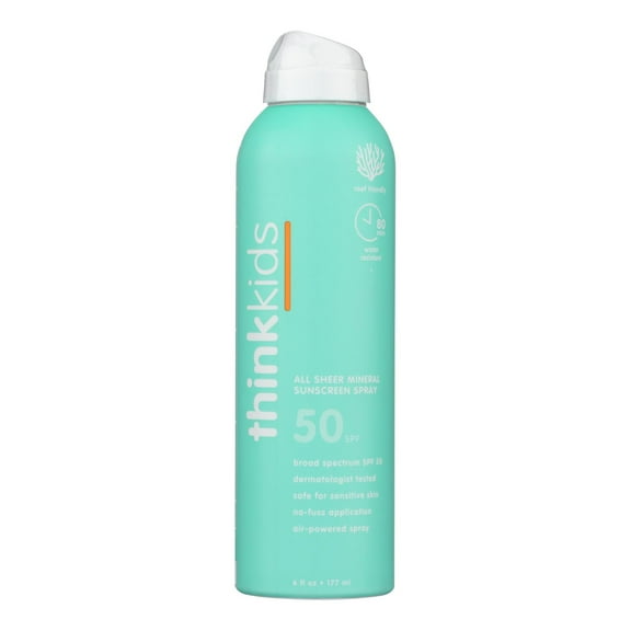 Think Sport All Sheer Mineral Sunscreen Spray for Kids Spf 50, 6 Oz