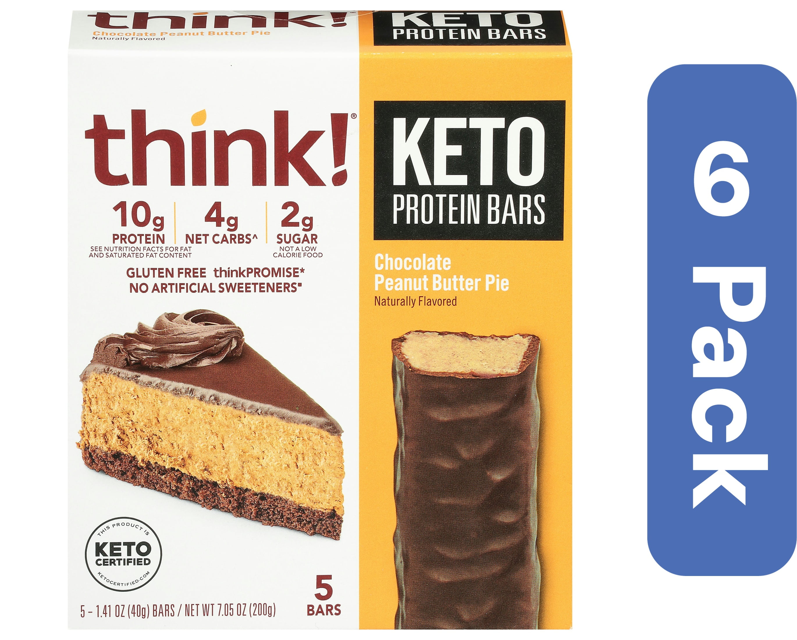 Think! Keto Chocolate Peanut Butter Bar 5 Pack 7.05 oz Pack Of 6
