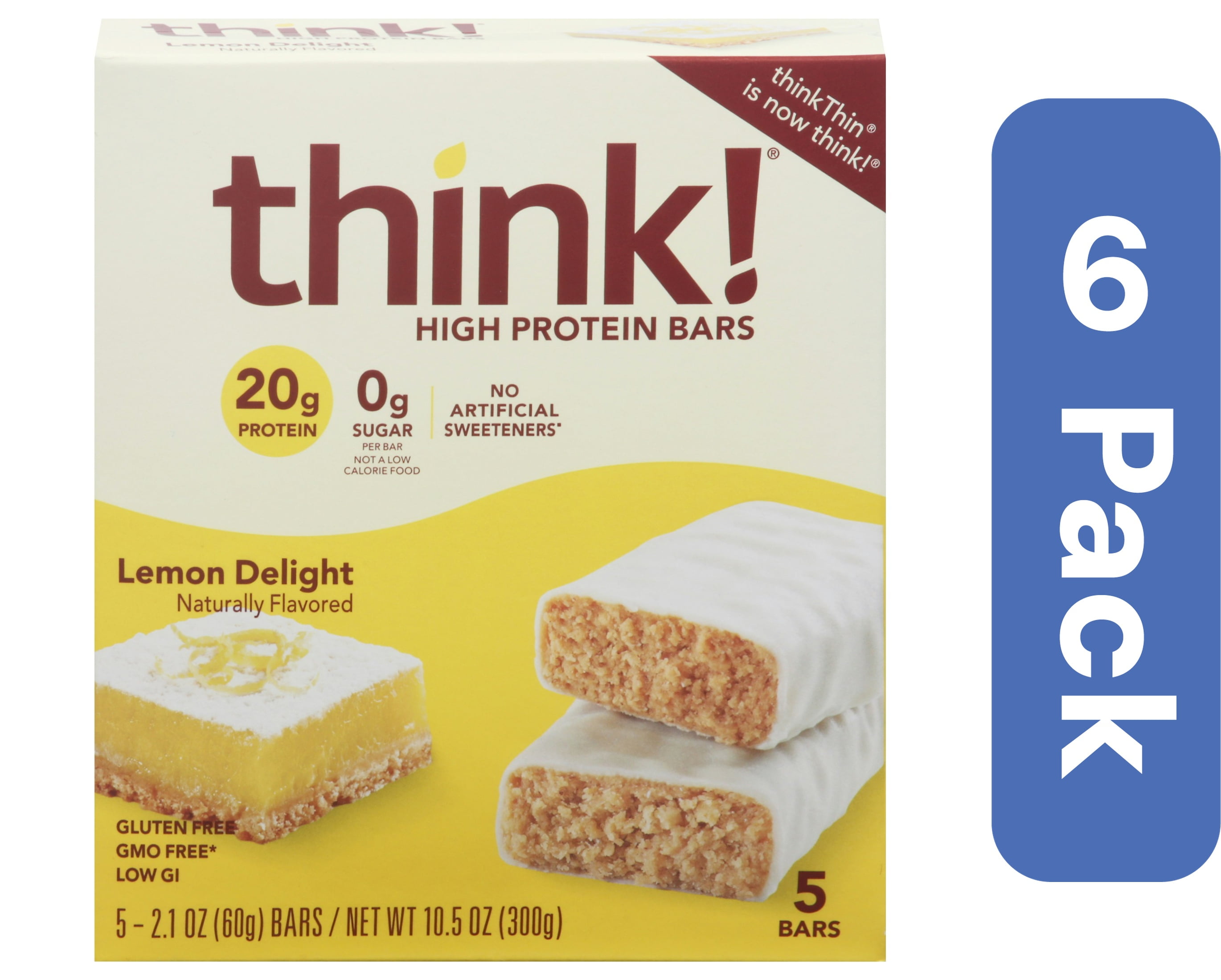 Think! Lemon Delight Bar 5 Piece 10.5 oz Pack Of 6