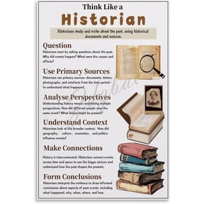 Think Like A Historian Poster History Skills Educational Poster (1) Canvas Painting Wall Art Poster for Bedroom Living Room Decor