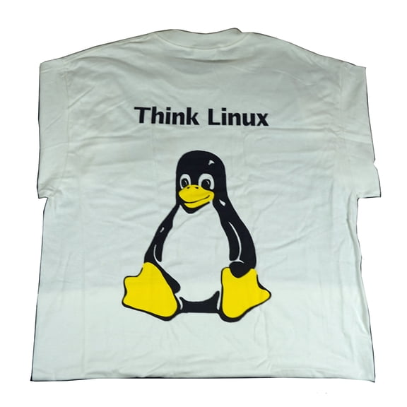 Think Linux - Power PC T-shirt Large 42-44 - Tux the Linux Penguin NEW