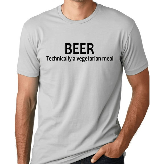 Think Out Loud Apparel Beer Technically A Vegetarian Meal Funny T Shirt Drinking Humor Tee
