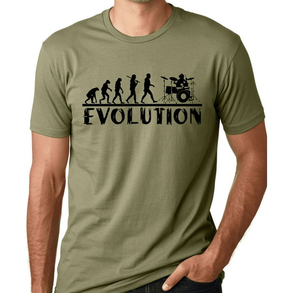 Think Out Loud Apparel Drummer Evolution Funny T-Shirt Drums Band Humor Tee Shirt