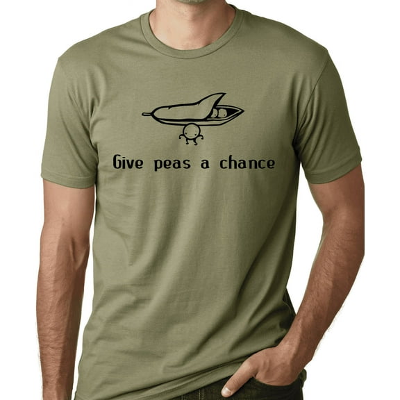 Think Out Loud Apparel Give Peas a Chance Vegetarian T-shirt Humor Vegan Tee Shirt