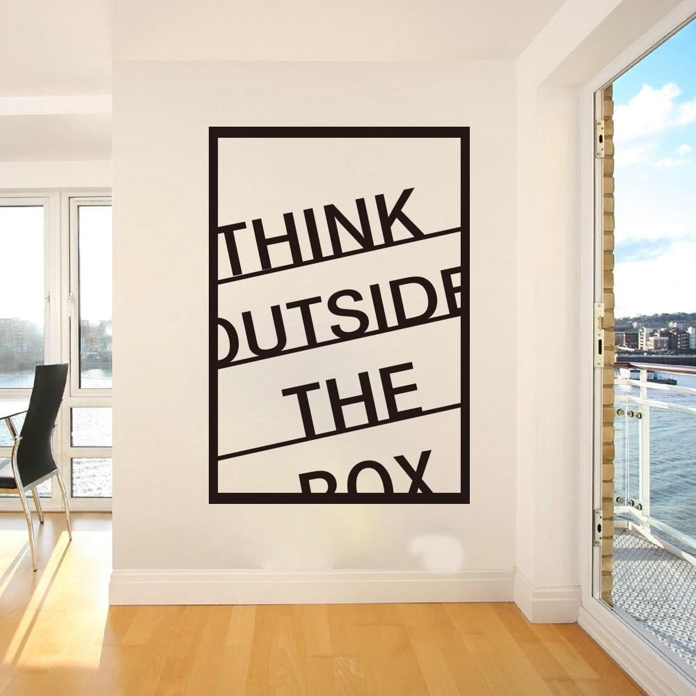 Think Outs The Box Wall Sticker Kids Room Office Inspirational ...