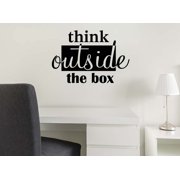 Think Outside The Box 22 X 15 Vinyl Wall Quote Decal Sticker Teacher School Decor Student Office Calligraphy Sticker Art Decor Motivational Inspirational Decorative Lettering