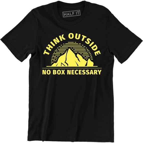 Think Outside No Box Necessary Funny Mountain Outdoor Nature Men's T-Shirt