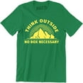 thumbnail image 1 of Think Outside No Box Necessary Funny Mountain Outdoor Nature Men's T-Shirt, 1 of 4