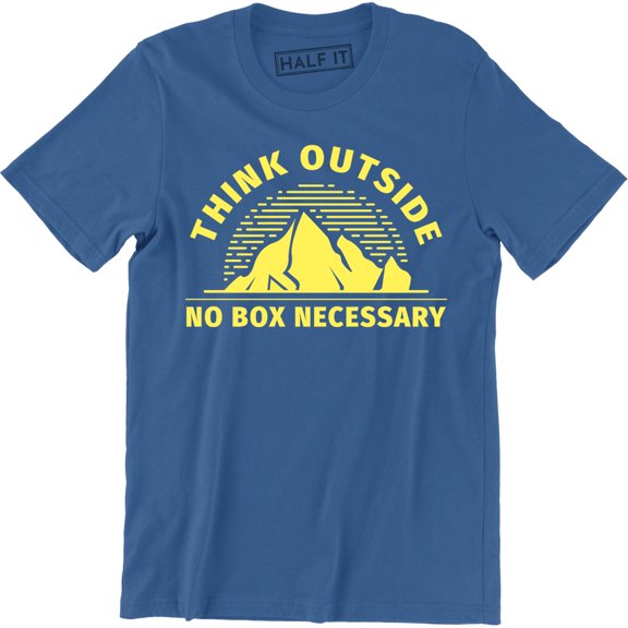 Think Outside No Box Necessary Funny Mountain Outdoor Nature Men's T-Shirt