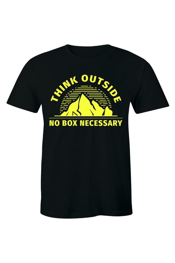 Think Outside No Box Necessary Mountain Outdoor Nature Men'S Tee T-Shirt All Size S-5Xl