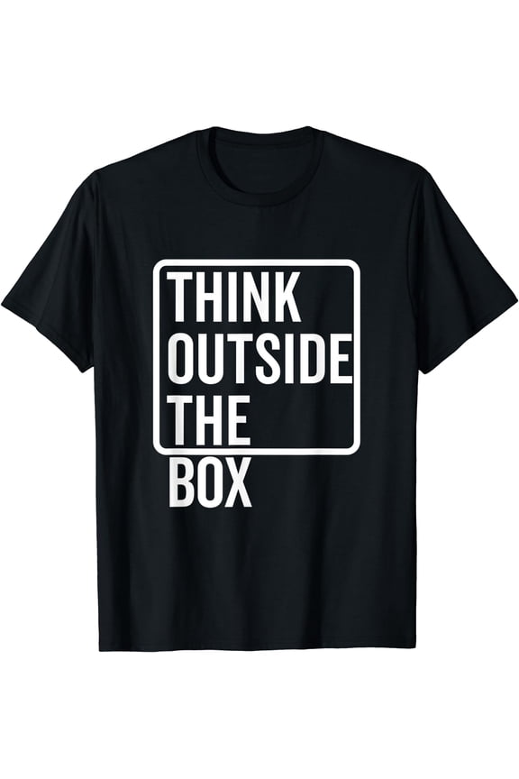 Think Outside The Box Funny Creative Thinking Smart Nerd T-Shirt Black Large