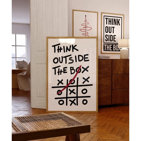 Think Outside The Box Minimalist Office Wall Art Motivational Decor Unframed Paper Print