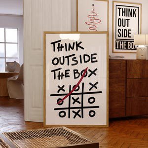 Think Outside The Box Minimalist Poster, 12x18 UNFRAMED