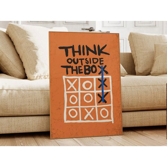 Think Outside The Box Motivational Dorm Quote Decor Wall Art
