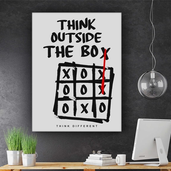 Think Outside The Box Motivational Office Creativity Innovation Quote Art Think Different Poster Unframed Paper Print