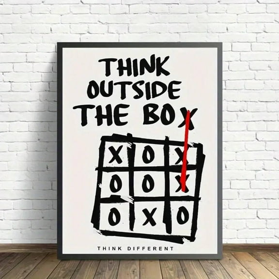 Think Outside The Box Motivational Quote Modern Wall Art Poster Positive Poster Quote Print Poster Warm Present Vintage UNFRAMED Poster Size 16x24