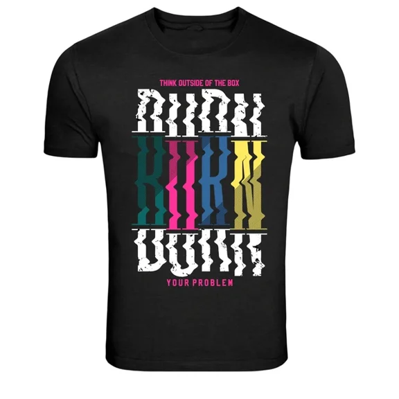 Think Outside The Box Rubik Cube Quote Graphic Classic Look For Casual Occasions T-Shirt, Size S-5XL