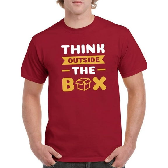 Think Outside The Box. T-Shirt Men -Smartprints Designs, Male Medium