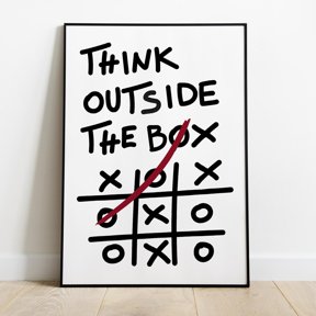 Think Outside the Box Motivational Quote Poster