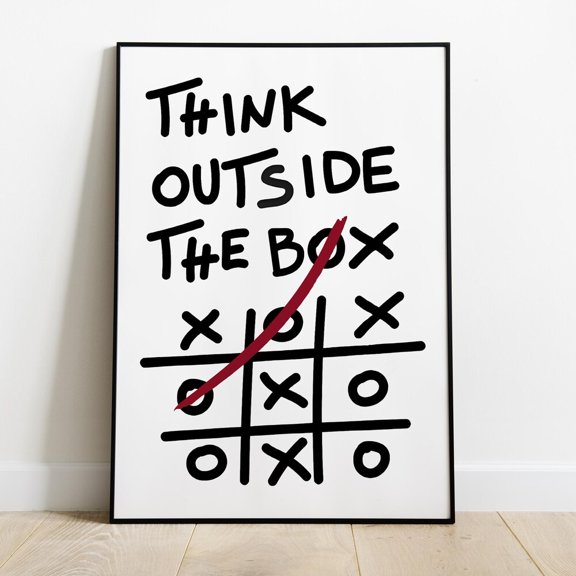 Think Outside the Box Motivational Quote Poster