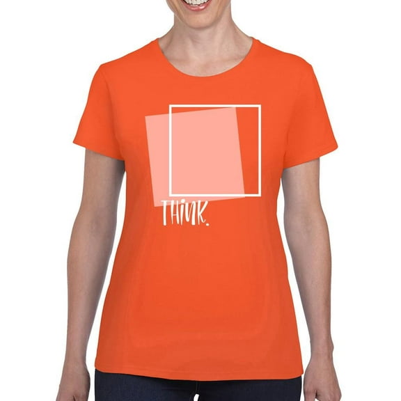 Think. Pink Box T-Shirt Women -Smartprints Designs, Female Large