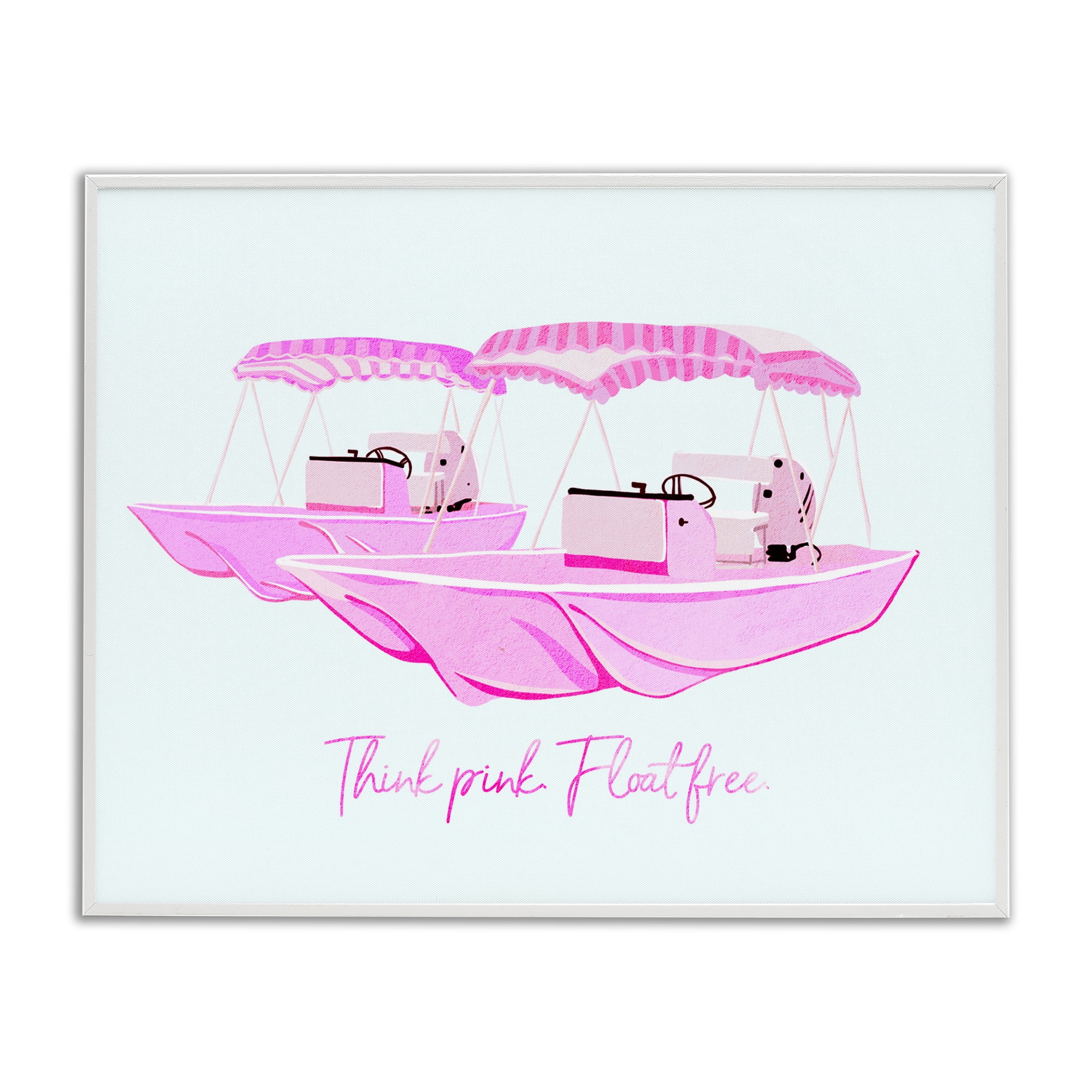 Think Pink Float Free Boats White Framed Giclee Art, design by Ziwei Li