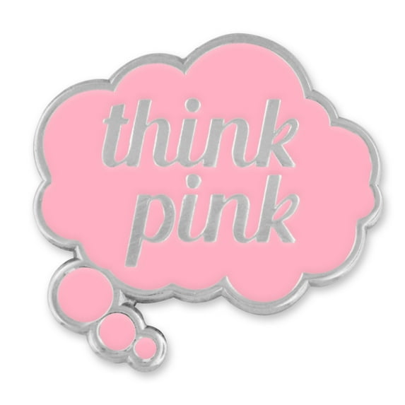Think Pink Word Bubble Breast Cancer Awareness Enamel Lapel Pin
