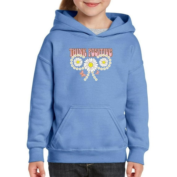 Think Positive Daisies Hoodie Juniors -Image by Shutterstock, Medium