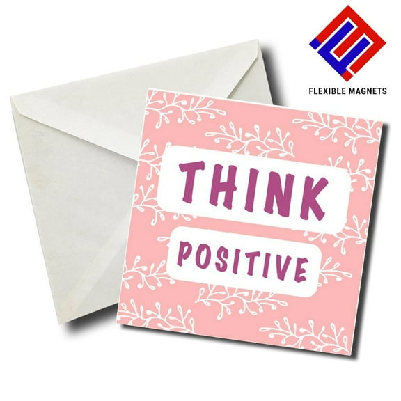 Think Positive Inspirational Quote Magnet for refrigerator. Great Gift! By Flexible Magnets