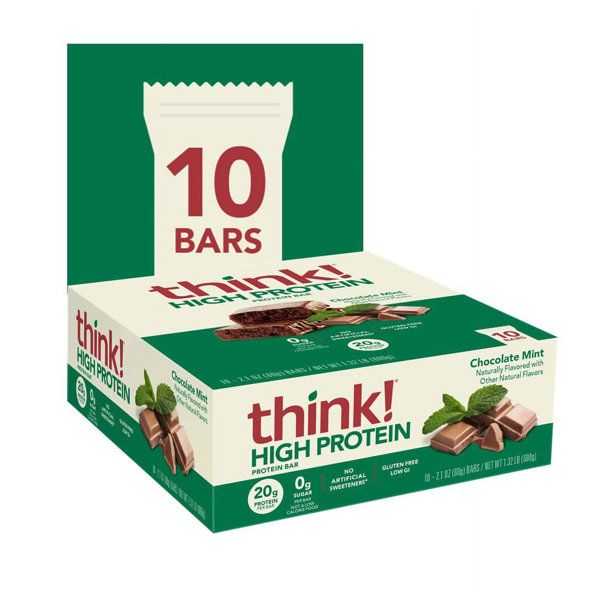Think! Protein Bars, High Protein Snacks, Gluten Free, Low Sugar Energy