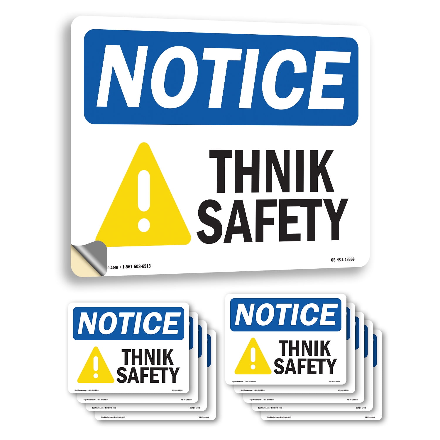 Think Safety OSHA Notice Vinyl Decal Label 10 Inch x 7 Inch - 10 Pack ...