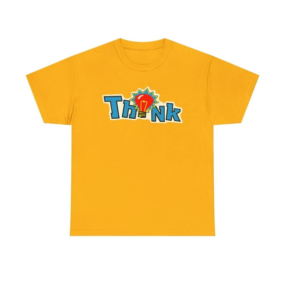 Think Skate Classic Logo Red Bulb 90s 00s Board Retro T Shirt Print - Gold / L