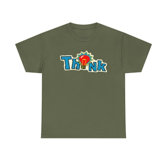 Think Skate Classic Logo Red Bulb 90s 00s Board Retro T Shirt Print - Military Green / XL