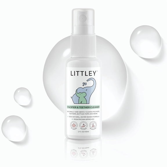Littley Pacifier & Teether Cleaner, Hypochlorous Acid, Non-Toxic, 2oz Spray