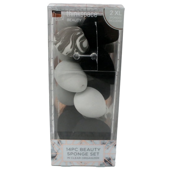 Think Space Beauty Sponge 14Pc Set (2XL Sponges Included) Multicolor