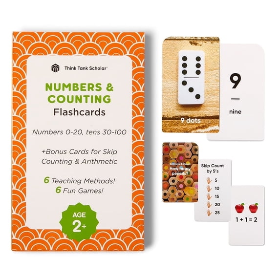 Think Tank Scholar Numbers Flash Cards for Toddlers - Counting Flashcards for Kids Ages 4-8 Years Old Numbers 0-100, Learn Numbers, Learn Numerical Order, Learn to Count - Math Practice Real Pictures