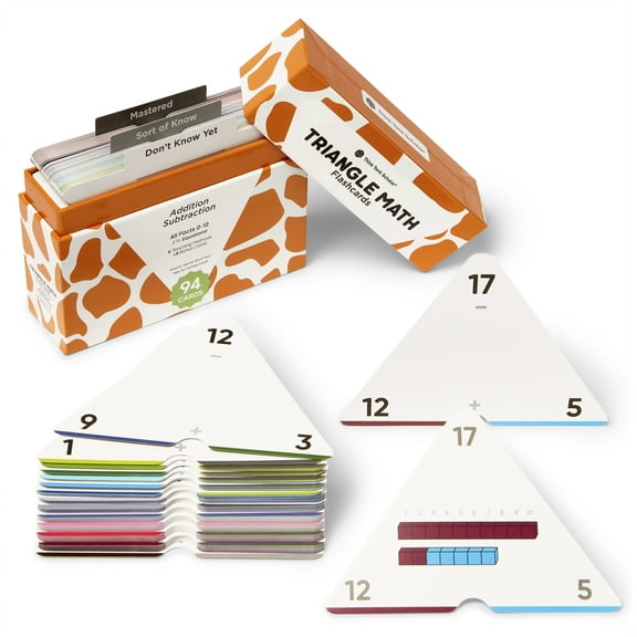Think Tank Scholar Triangle Math Flash Cards Addition & Subtraction Flash Cards (All Facts 0-12)